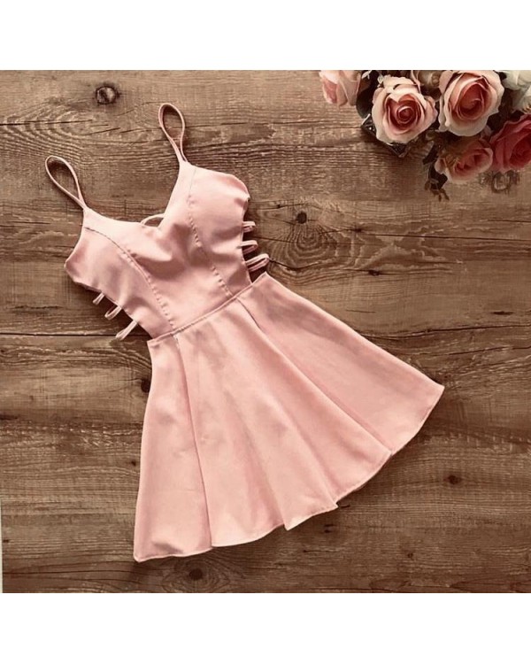 Fallon Askılı Tasarım Mini Mezuniyet Elbise (0067)