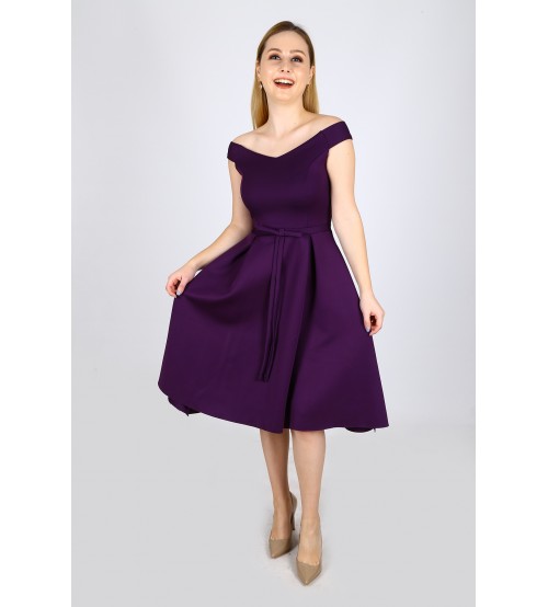 Niamh Kayık Mini Elbise (0039)